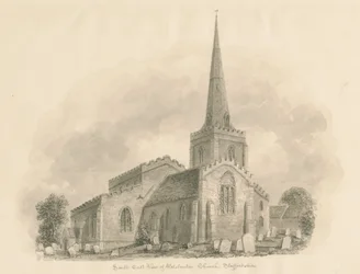 Église de Wolstanton : dessin sépia