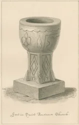 Worcestershire - Droitwich - Fonts baptismaux de l