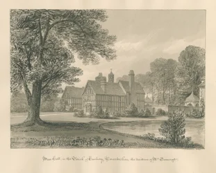 Worcestershire - Hanbury - Meer Hall : dessin sépia