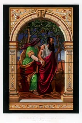 Vitrail peint et teinté, XIXe siècle
