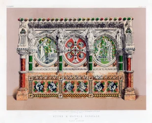 Retable en pierre et marbre, XIXe siècle