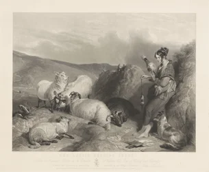 La petite bergère gardant les moutons
