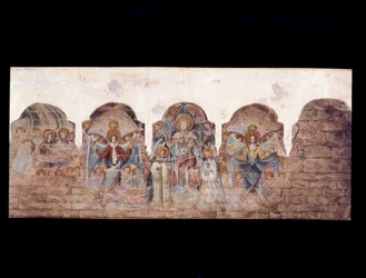 Étude des peintures murales à la salle capitulaire