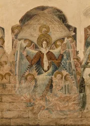 Étude des peintures murales à la salle capitulaire