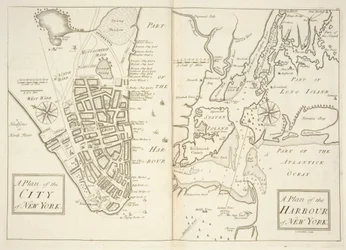 Holkham MS 109 F 41, plans de la ville et du port de New York, c.1740