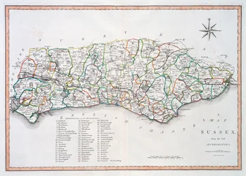Carte du Sussex, 26 mars 1805