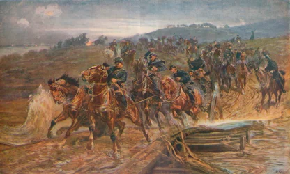 Artillerie française traversant la rivière Aisne, septembre 1914, 1915