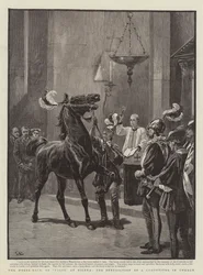 La Course de chevaux, ou Palio, à Sienne, la bénédiction d