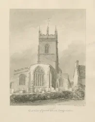 Église de Gnosall: dessin sépia