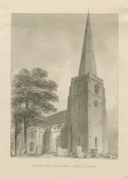 Lichfield - Église St. Michael : dessin sépia