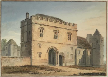 Vue nord de la grande porte du collège à Maidstone, Kent