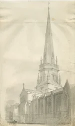 Stafford - Église Sainte-Marie: dessin sépia, nd [1841]