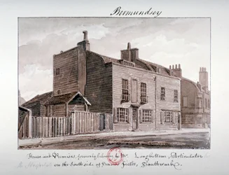 Vue des maisons du côté sud de Snowsfields, Bermondsey, Londres
