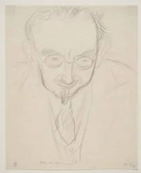 Le géographe, professeur G. Hatt. Portrait en buste de face.