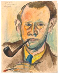 Autoportrait à la lumière de la lampe