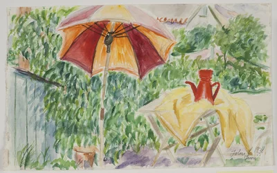 Parasol de soleil dans le jardin
