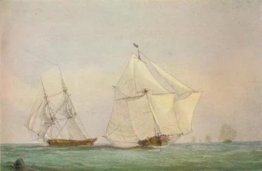 Leith Smack remontant Swim, octobre, 1838