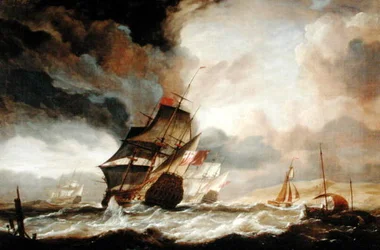 Navires de ligne battant en mer
