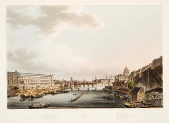 Le Louvre; le Pont-Neuf; le Collège des Quatre-Nations; le quai Voltaire, illustration tirée de « Versailles, Paris et Saint-Denis », publiée en 1805