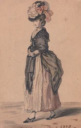 Une dame de mode avec un châle noir et des chaussures noires