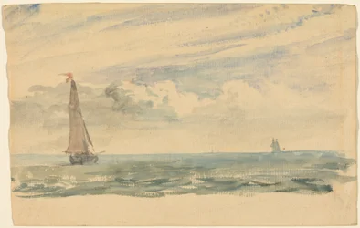 Un paysage marin avec deux voiliers