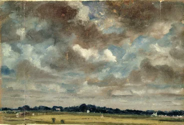 Paysage étendu avec des nuages gris, c.1821