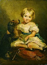 Fille avec un chien