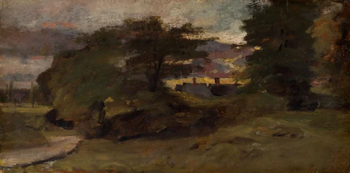 Paysage avec chalets
