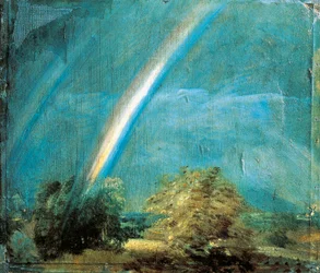 Paysage avec un double arc-en-ciel