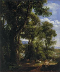 Paysage avec chevrier et chèvres