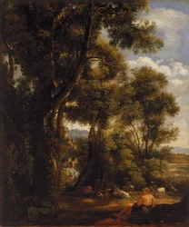 Paysage avec chevrier et chèvres