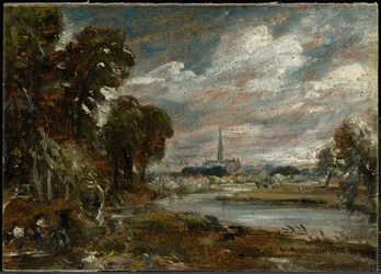 La cathédrale de Salisbury vue depuis la rivière Nadder