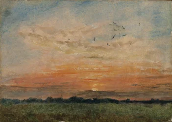 Coucher de soleil (huile sur toile)