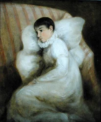 Jeune fille reposant sur un canapé