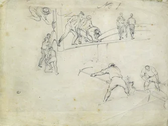 Construction du chemin de fer de Londres à Birmingham, vers 1835
