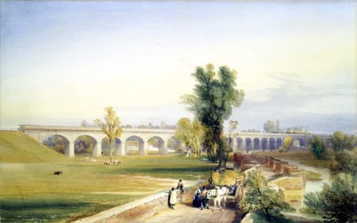 Pont de la rivière néerlandaise, branche de Hull et Doncaster, chemin de fer du Nord-Est, 1847
