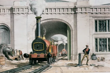 Entrée de la maison des locomotives, Camden Town, Londres, 1839