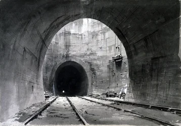 Grand puits de ventilation, tunnel de Kilsby, Northamptonshire, 1837-38