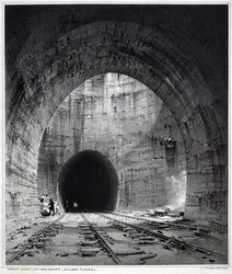 Grand puits de ventilation, tunnel de Kilsby, Northamptonshire, 1838