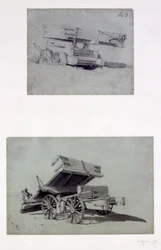 Deux exemples de wagons basculants des entrepreneurs, années 1830