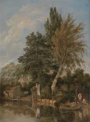 Garçons se baignant sur la rivière Wensum, Norwich