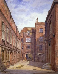 Salle et bibliothèque, Sion College, London Wall, City of London, 1880
