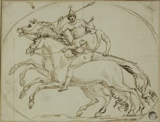 Deux guerriers à cheval
