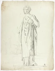 Statue antique de femme drapée debout