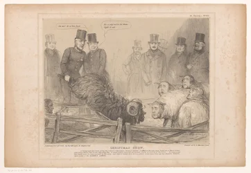 Caricature montrant Lord Brougham en bélier noir - Christmas Show (titre sur l
