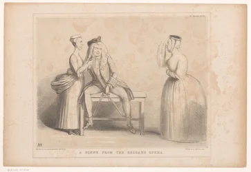 Caricature avec une scène de The Beggar