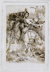 Deux cavaliers au galop [l