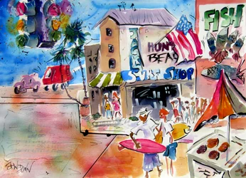 La vie dans une ville balnéaire de surf