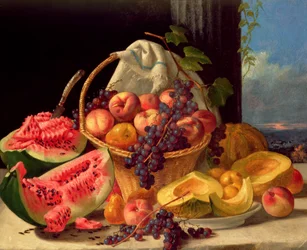 Nature morte aux fruits (huile sur toile)