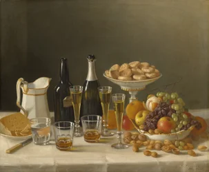 Vin, fromage et fruits, 1857